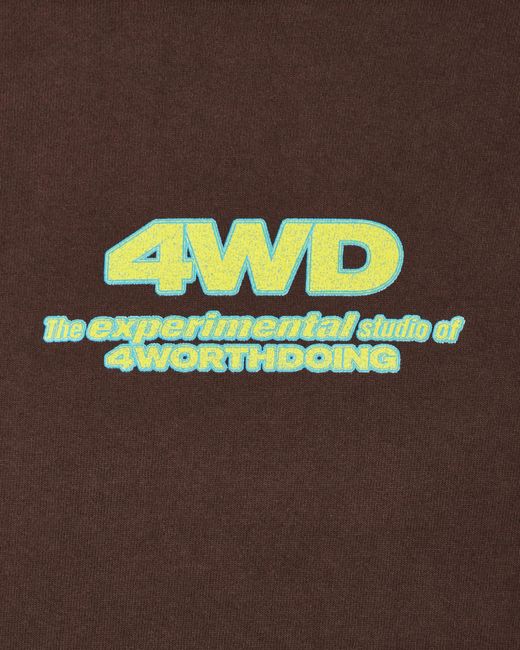 4 Worth Doing Brown Experimental Studio Crewneck Sweatshirt for men