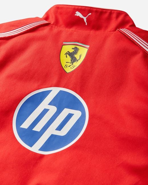 PUMA Red Scuderia Ferrari Hp Replica Drivers Authentic Bomber Jacket for men