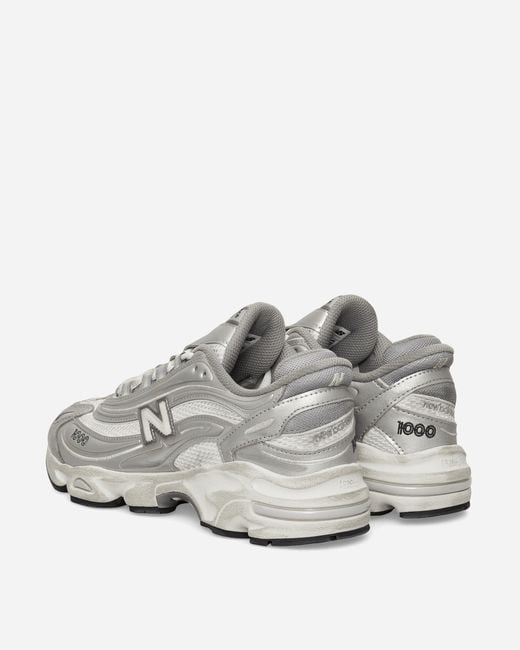 New Balance White 1000 Sneakers Silver Metallic / Matter / Raincloud for men