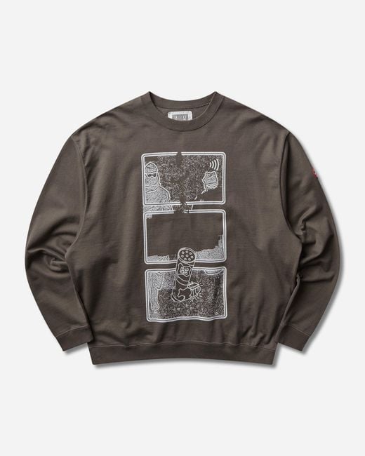 Cav Empt Gray Md Clean Room Light Big Crewneck Sweatshirt Charcoal for men