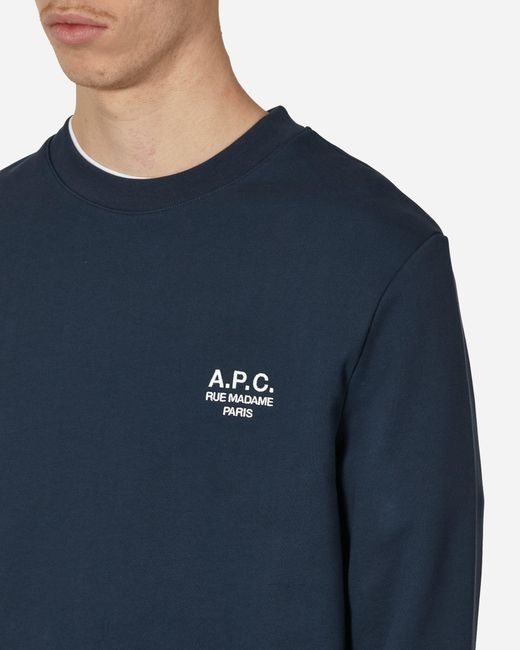 A.P.C. Blue Rider Crewneck Sweatshirt Marine for men