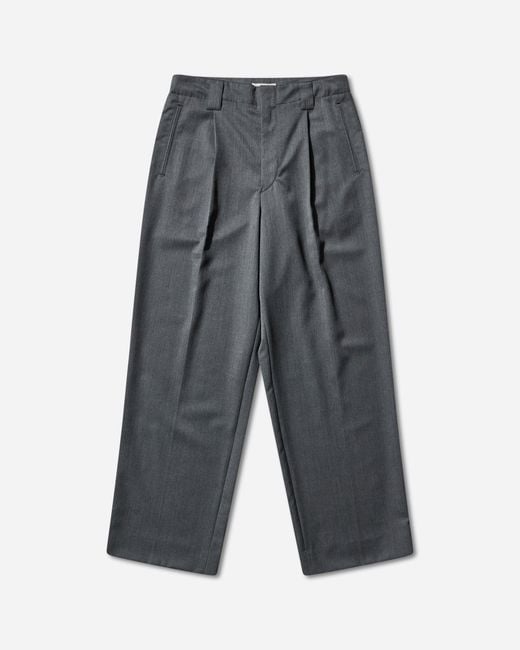 Undercover Gray Men S Pleated Wool Trousers Charcoal for men