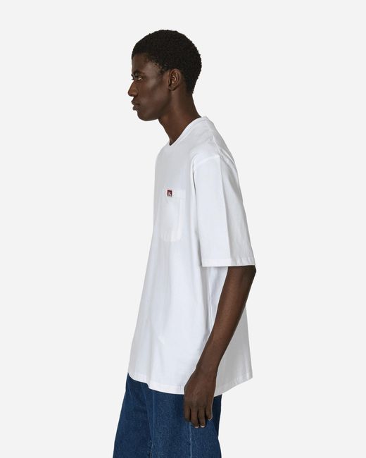 Ben Davis Work Clothes White Heavy Duty Classic Label Pocket T-Shirt for men