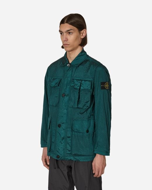 Stone Island Green Nylon Metal Overshirt for men