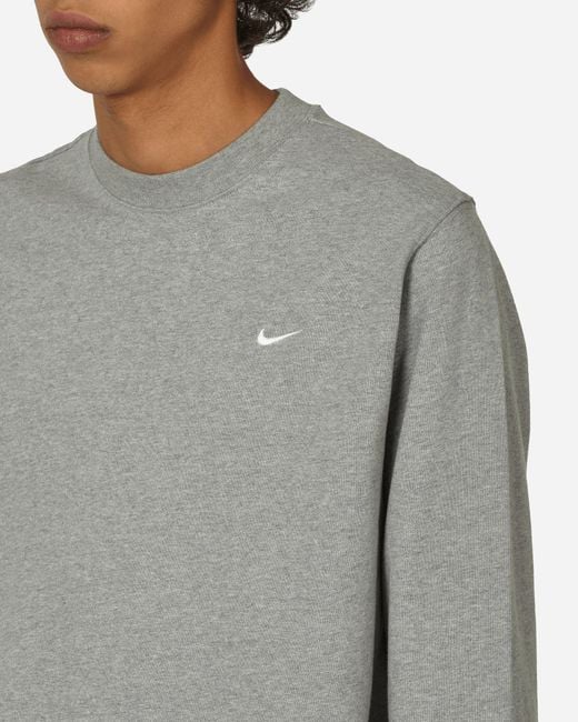 Nike Gray Solo Swoosh Longsleeve T-shirt Dark Grey Heather for men