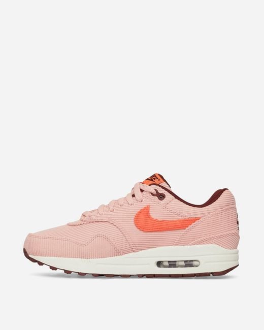 Nike Pink Air Max 1 Premium Corduroy Sneakers Coral Stardust / Bright Coral for men