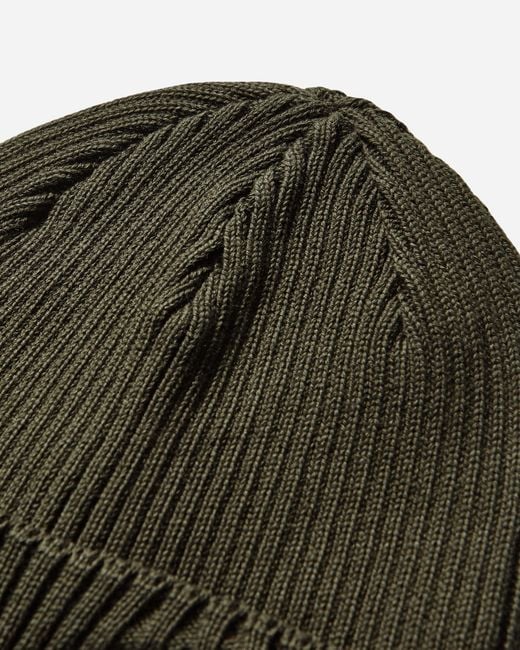 C P Company Green Cotton Goggle Beanie Ivy for men