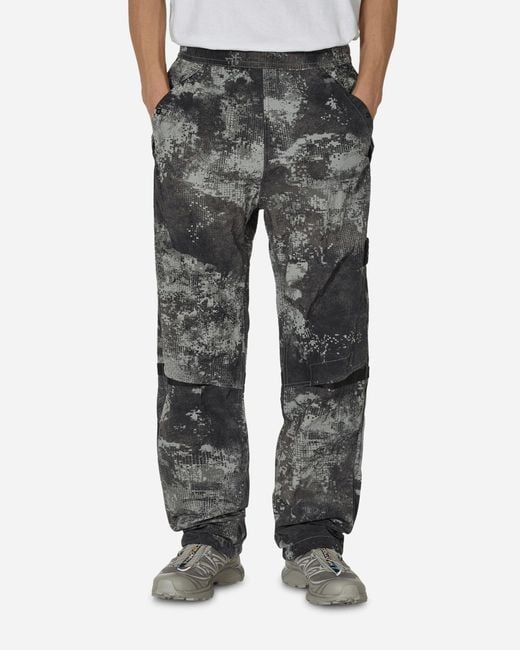 Stone Island Gray Printed Shell Pants for men