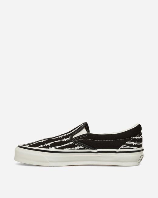 Vans White Classic Slip-on Reissue 98 Sneakers / Barbed Wire for men