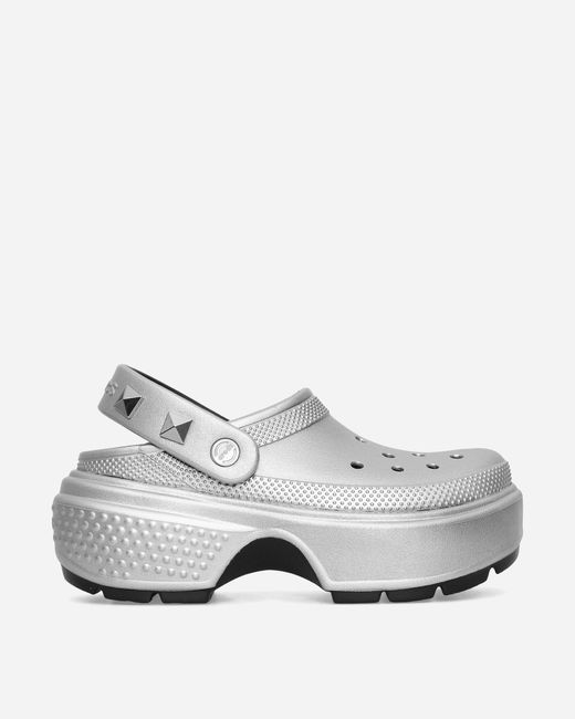 CROCSTM White S Stomp Metallic Clogs for men