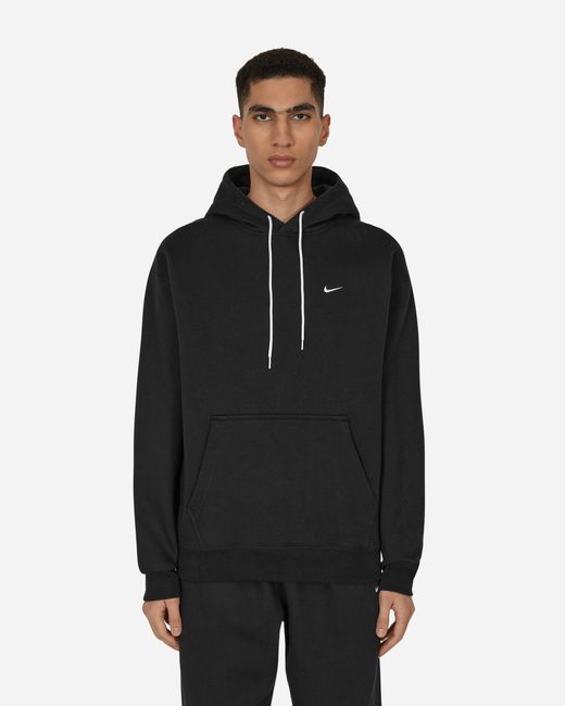 Nike Cotton Solo Swoosh Hooded Sweatshirt Black for Men | Lyst UK
