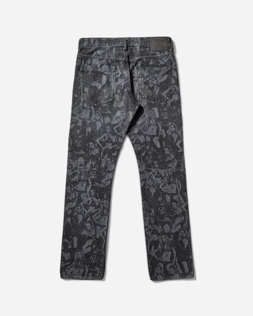 Hysteric Glamour Gray Slam Jam Hysteric Angels Screen Print Denim Pants for men