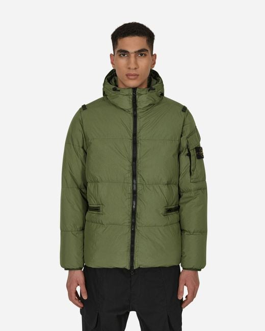 Stone Island Garment Dyed Crinkle Reps R-ny Down Jacket in Green for ...