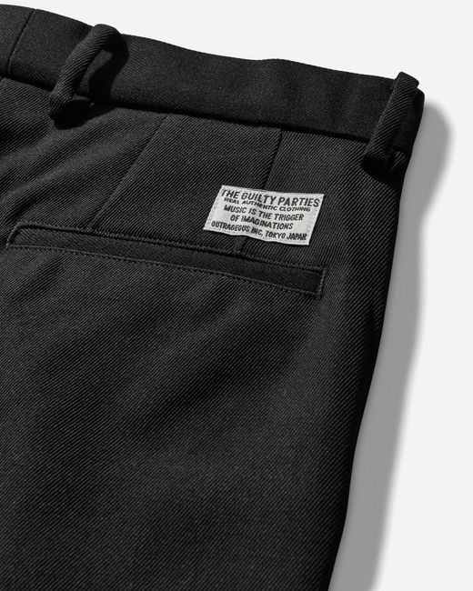 Black WACKOMARIA DOUBLE PLEATED CHINO TROUSERS Double Pleated