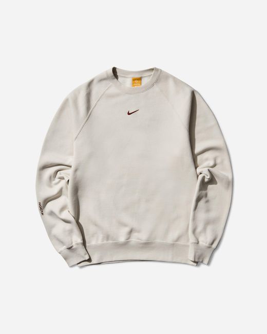 Nike Natural Men S Nocta Fleece Crewneck Sweatshirt Light Orewood Brown for men