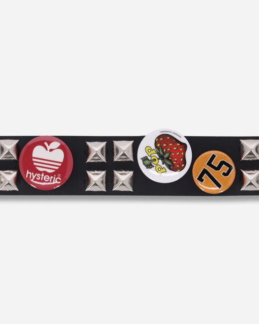 Hysteric Glamour White Studs Badges Fever Belt Black