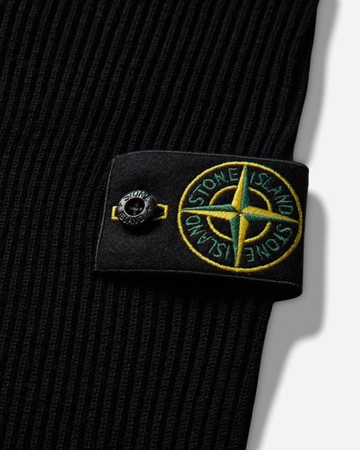 Stone Island Black S Full Rib Rws Wool Zip Sweater for men