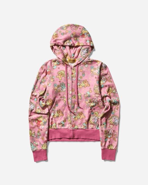 Hysteric Glamour Red Women S Fire Bear Dream Pattern Zip Hoodie