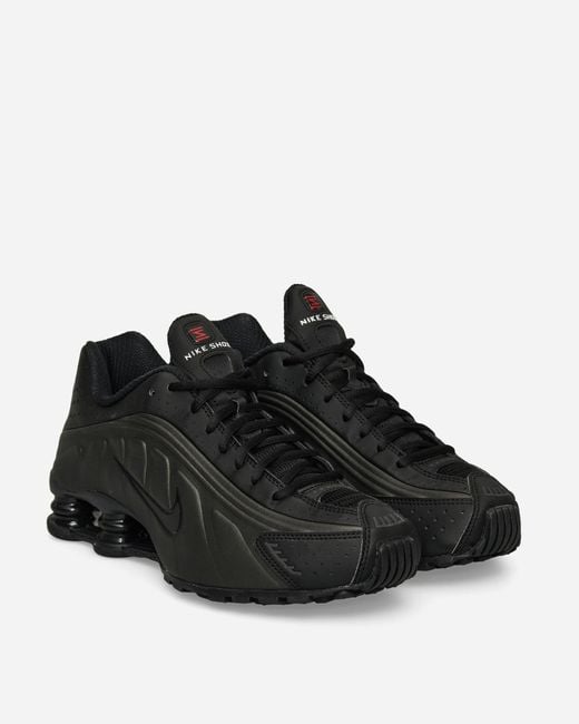 Nike Black Shox R4 Sneakers Bright Crimson for men