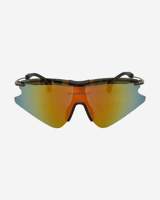District Vision Yellow Kohei Aero Blade Ti Sunglasses Graphite / D+ Amber Mirror for men