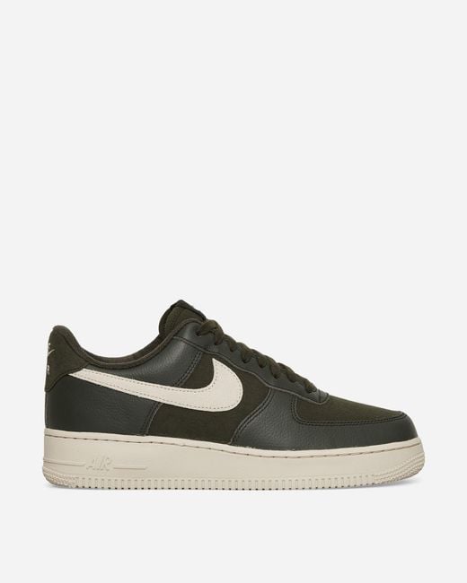 Nike Green Air Force 1 '07 Suede-trimmed Full-grain Leather And Canvas Sneakers for men