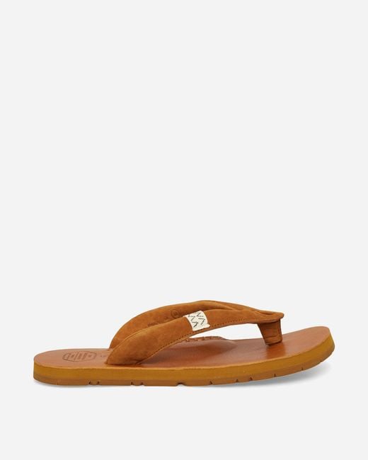 Visvim Brown Lama Sandal-Folk Camel for men