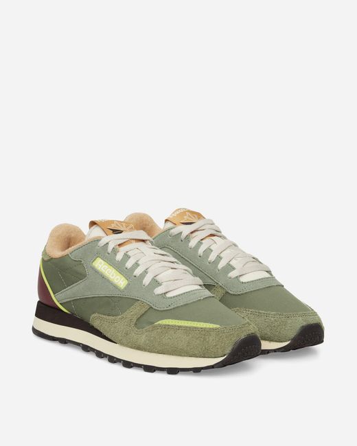 Reebok Green Classic Leather Premium Sneakers Grit for men