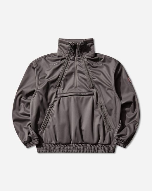 Cav Empt Gray Fleece Back Half Zip Jacket for men