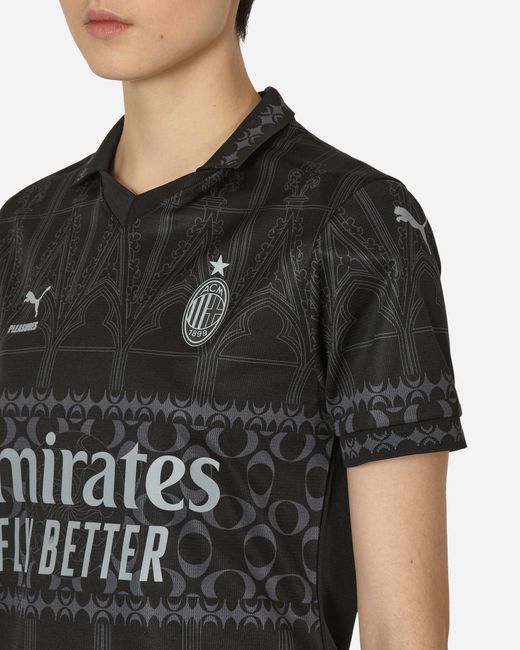 PUMA Black Ac Milan X Pleasures Jersey T-shirt Replica / Asphalt