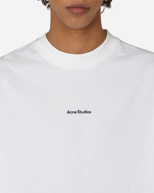 Acne White Logo T-shirt Optic for men