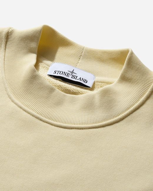 Stone Island Natural Marina Cotton Fleece Mock Neck Sweatshirt Butter for men