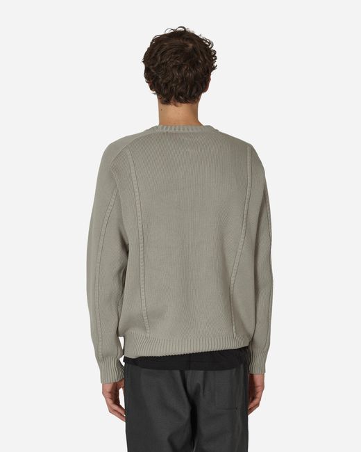 GR10K Gray Embossed Crewneck Knit Sweater Pale for men