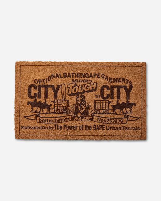A Bathing Ape Brown Paper Patch Design Doormat for men