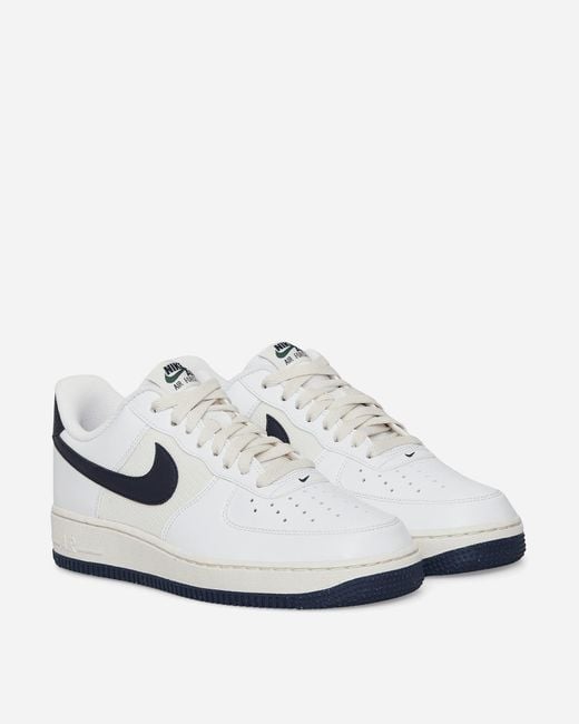 Nike White Air Force 1 07 Sneakers / Obsidian for men