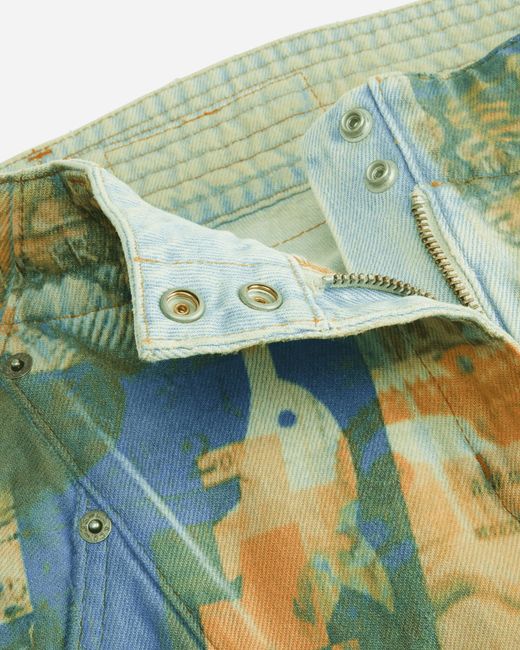 Kiko Kostadinov Green Women S Levi's Carina Flared Jeans Postal Stamp Print