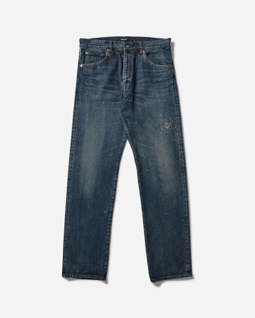 Undercover S Cross Embroidery Distressed Denim Pants Light Undercover S Cross Embroidery Distressed Denim Pants Light