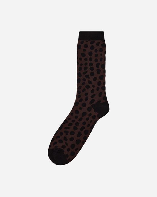 Wacko Maria Black Leopard Socks for men