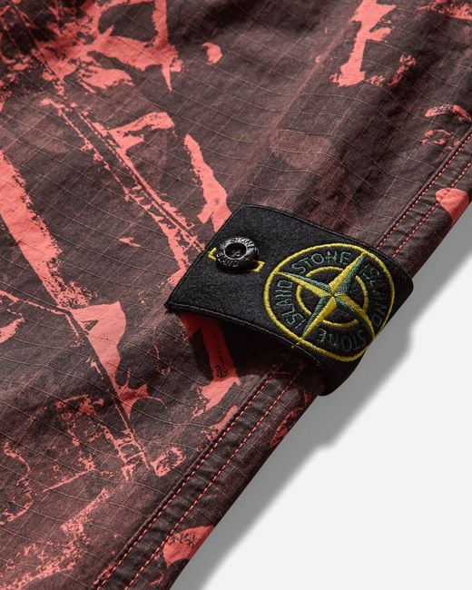 Stone Island Red Men S Scan Camo Print Pants for men