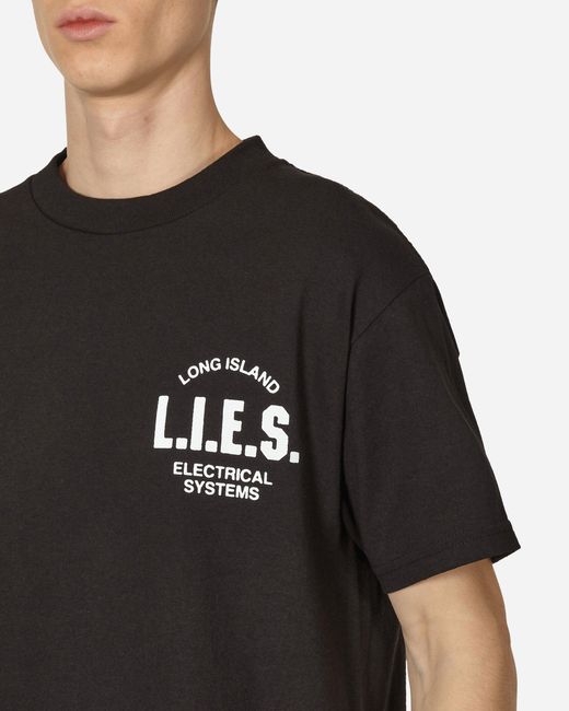 L.I.E.S. Records Black Classic Logo Print T-Shirt for men