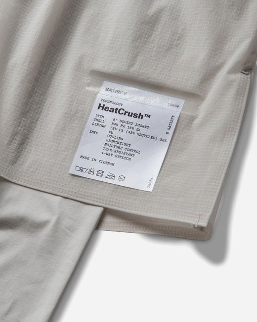 Satisfy Gray S Heatcrush 8In Desert Shorts Moonstruck for men