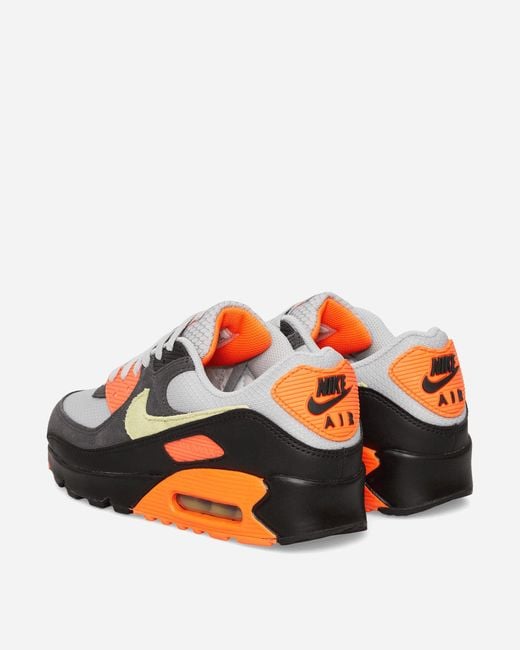 Nike Black Air Max 90 Sneakers Light Smoke Grey / Hyper Crimson for men