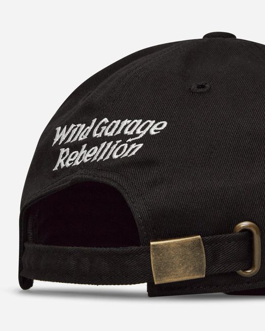 Wacko Maria Black Embroidered 6-Panel Cap for men