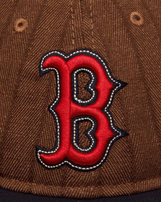 KTZ Boston Red Sox Three Looms X Mlb Wool Pinstripe 9fifty Cap Dark Brown for men