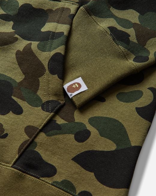 A Bathing Ape Green S 1St Camo Shark Full Zip Hoodie for men