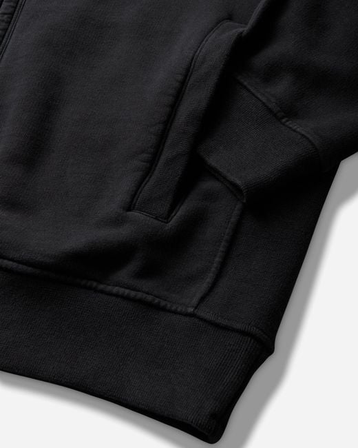 Stone Island Black Organic Cotton Fleece Full-Zip Sweatshirt for men