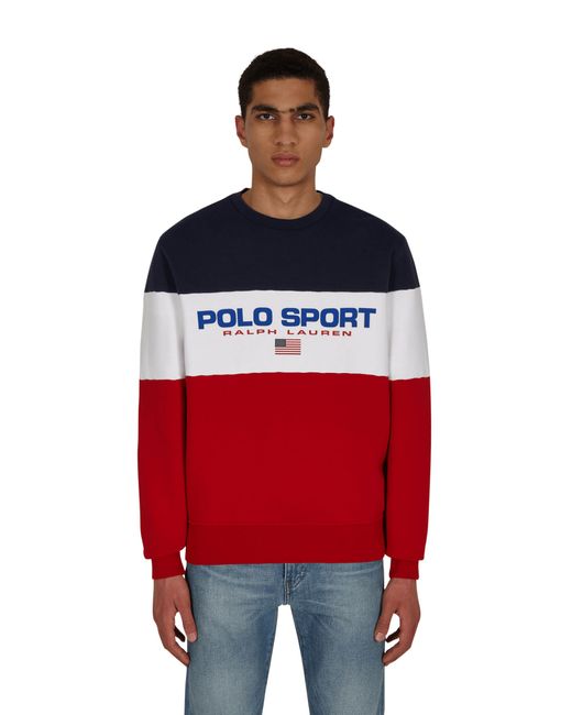 Polo Ralph Lauren Polo Sport Crewneck Sweatshirt in Red for Men | Lyst UK