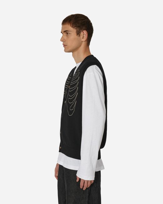 Pleasures Black Cage Sweater Vest for men