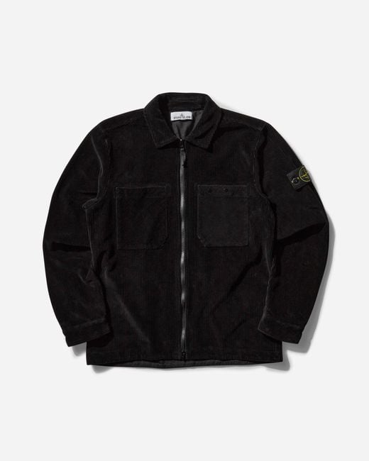 Stone Island Black Organic Cotton Corduroy Overshirt for men