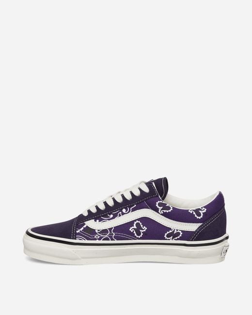 Vans Blue Premium Old Skool Bandana Sneakers Plum for men
