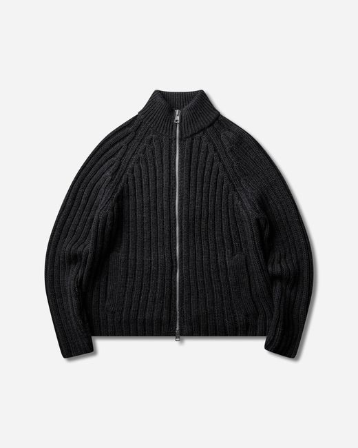Our Legacy Black Men S Ultra Zip Funnel Sweater Charcoal for men